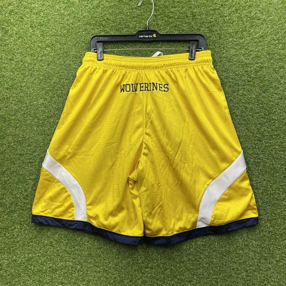 Michigan Wolverines Adidas Shorts Mens Large Team Issued Basketball Y2K